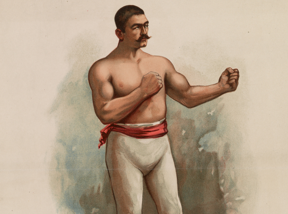 IrishAmericaMus's tweet photo. #OTD in 1918, the "#BostonStrongBoy" John L. Sullivan died in #Abingdon MA. He held title of champion of America from 1882 to 1892; in 35 contests was credited with 18 knockouts. Newspapers' coverage of his career gave birth to sports journalism in the US. @Irishboxingcom https://t.co/oqQ53ntYig