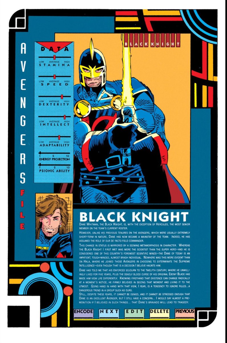 When Harras brought Dane back to the Avengers he began to acknowledge the weight of these experiences. I suspect this was about finding an excuse for the more quippy, dynamic personality that Harras wanted to write - but it began to establish trauma at the character's root