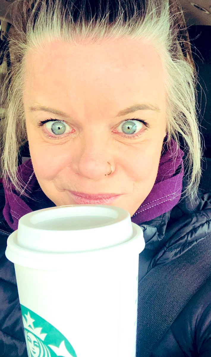 Sometimes bad mornings can be made better by busting open the budget, digging through the van change and treating yourself to a $40 coffee. Take my fucking money 😆🤣 #platinumhair #greyhairdontcare #starbucks #vanillalattesmakemehappy