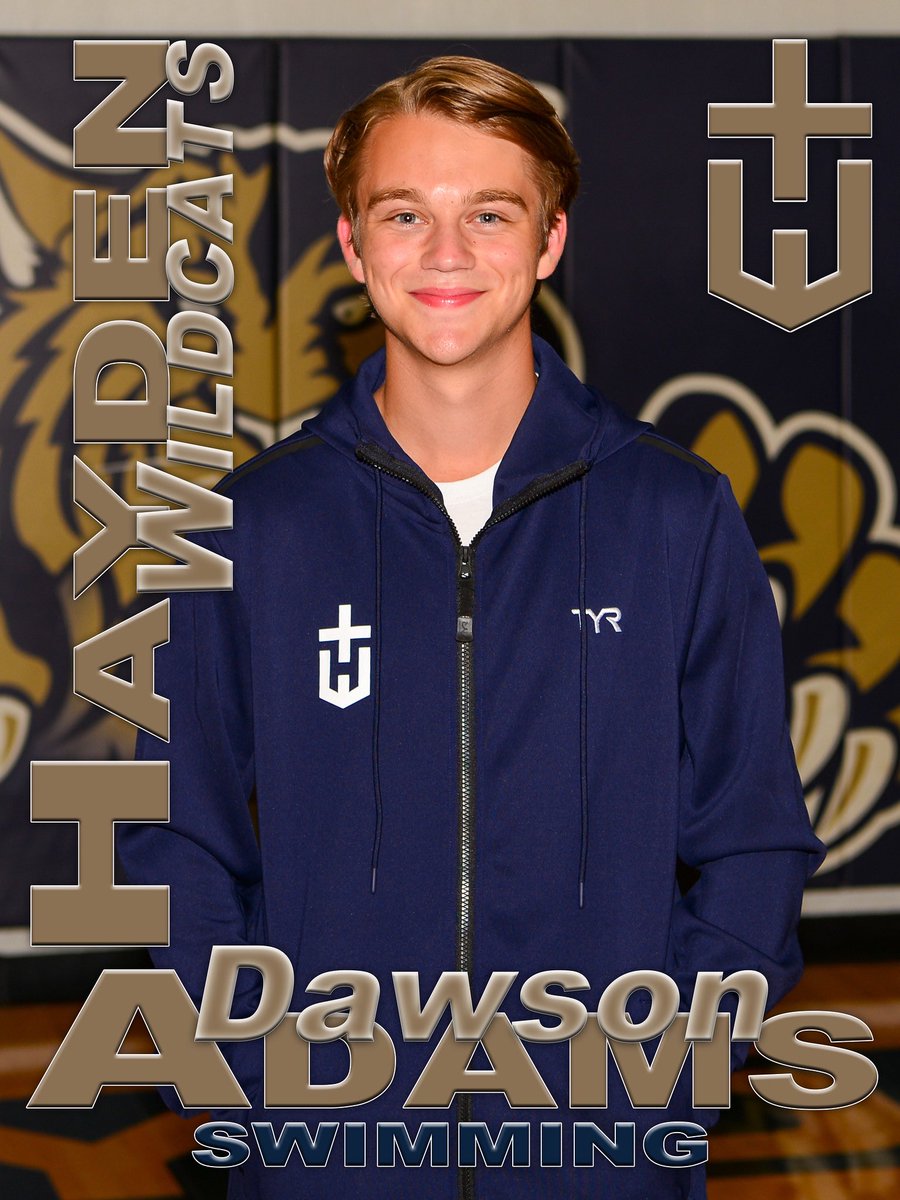 💙Senior Salute to Dawson Adams! He’s been w/us 3yrs &amp; his fav event is 200Free. He’s on Honor Roll &amp; also runs Track &amp; XC. Fav Movie: Treasure Planet. Fav Candy: Sour Patch Kids. Fav Memory: Pizza Ranch after Emporia! Future Plans: University of St.Mary