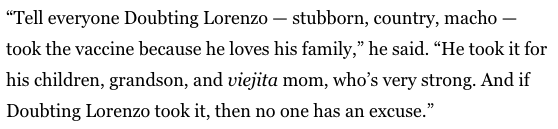 And here's my Papi's advice to the PANDEJOS of the world who still don't believe coronavirus is a thing, or that vaccine is bad: