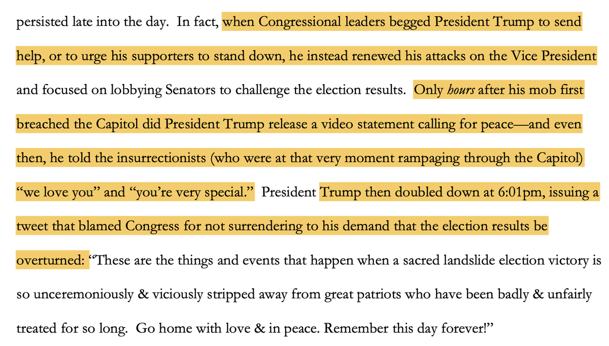 Trump supported the insurrectionists even after the coup attempt.Yeah, this argument is pretty tight, for impeachment or criminal charges, it seems.