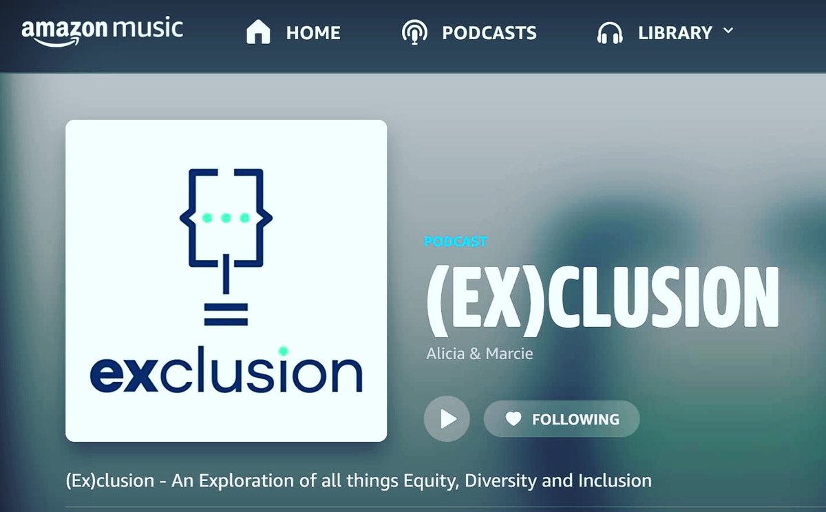 Exclusion_EDI's tweet photo. Great news! You can now find the (Ex)clusion Podcast on Amazon Music! #podcastyyc #podcasting #EDI #equity #diversity #inclusion https://t.co/y7ymmSYfVB