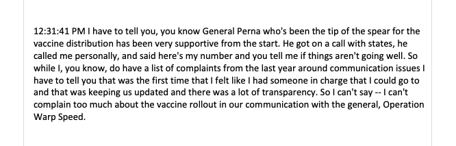 At  @EnergyCommerce hearing so far with some top state COVID-19 health officials,  @CDPHE Executive Director Jill Ryan praised Gen. Gustave Perna's support:"he called me personally, and said here's my number and you tell me if things aren't going well" https://twitter.com/EnergyCommerce/status/1356632217162633216
