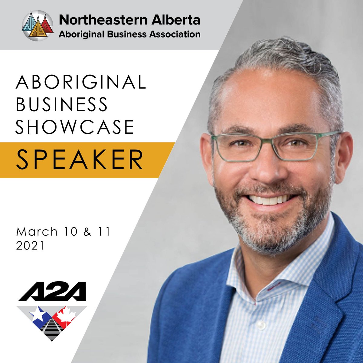 A2ARail's tweet photo. We are thrilled to announce that our President JP Gladu will be speaking at this year's Aboriginal Business Showcase! @NAABAYMM events serve to help promote businesses, jobs, and training for the betterment of all Aboriginal people. Event is March 10 &amp; 11.
https://t.co/VQ7073sUQq https://t.co/txzhupeVxh