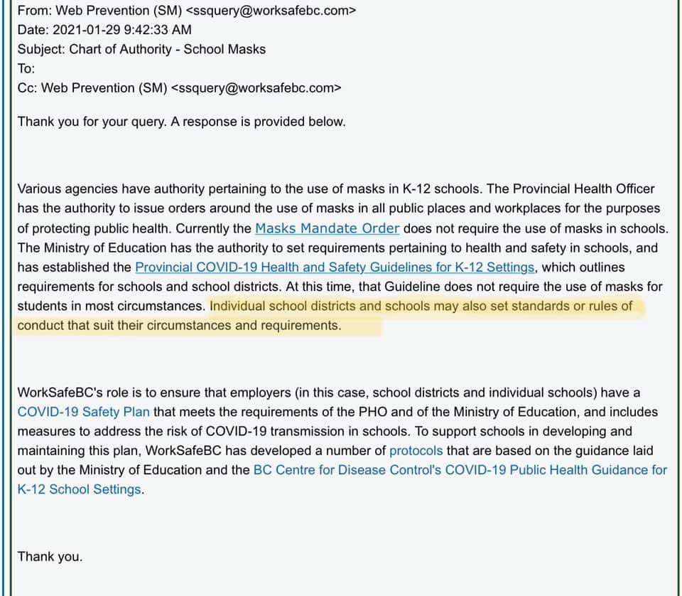 18/ Especially when  @WorkSafeBC states that school Districts are able to mandate masks.