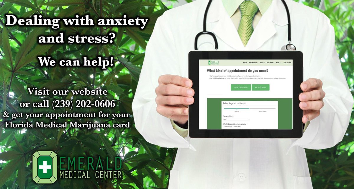#anxiety and #stress have you down? Give us a call #swfl! We can help you get your #floridammj card! Emeraldmedicalcenter.com #florida #flmmjcard #flmmj #flcannabis #flmarijuana #flweed #thc #cbd #medicalmarijuana