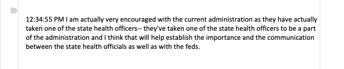 At  @EnergyCommerce hearing,  @IDPH Director Ngozi Ezike said they were encouraged by  @WHCOVIDResponse, noting:"they've taken one of the state health officers to be a part of the administration"