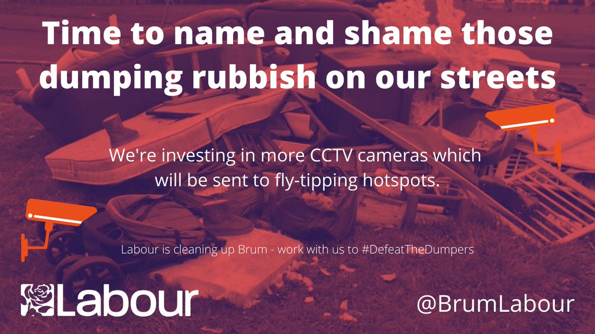 First of all, we are going to name and shame those dumping on Birmingham’s streets. This was first introduced by Labour in Barking and Dagenham, whose social media posts have reached almost 2million residents. (10/14)