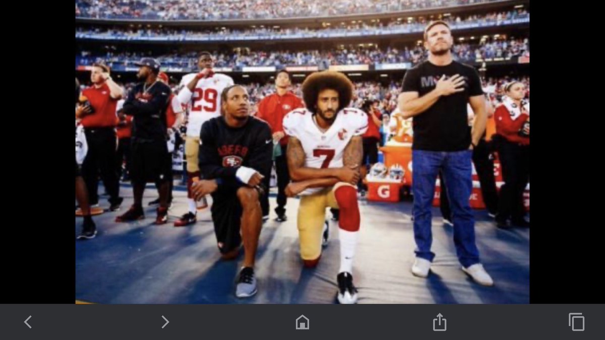 #SacrificialLamb In 2016 Colin Kaepernick & Veteran Nate Boyer came to a great compromise. That gesture exposed symbolism & civil injustice in the modern world. #TheFightContinues