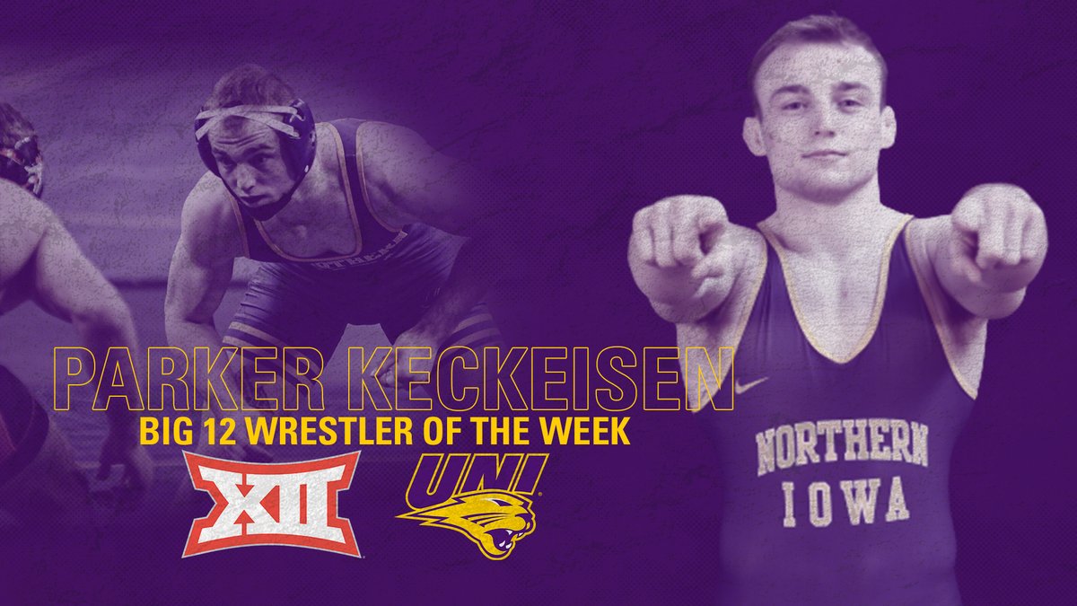 UNI_wrestling's tweet photo. .@PKeckeisen picked up a thrilling sudden-victory win over a returning All-American Dakota Geer. For his efforts, he was named the @Big12Conference Wrestler of the Week. https://t.co/HlKAuZ5X7y