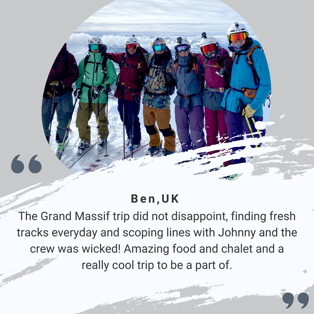 ⭐️It's Testimony Tuesday ⭐
W️e're so glad you enjoyed the Grand Massif trip, Ben!