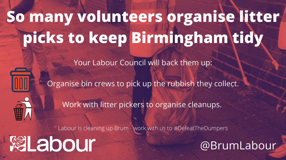 There are also a number of amazing community groups who organise litter picks throughout Birmingham. We want to support those with pride in their area by helping collect the rubbish they pick up and help clear communal land. (13/14)