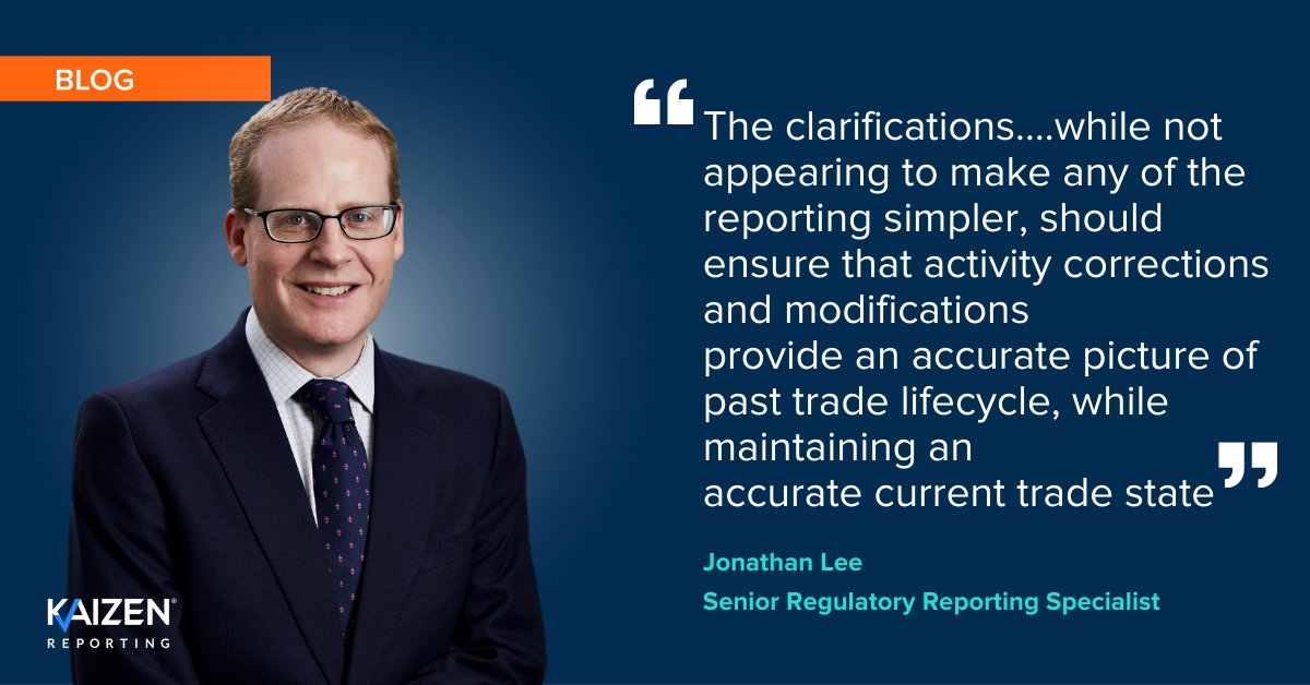 kaizenreporting's tweet photo. What's in the latest #SFTR Q&A from @ESMAComms? Kaizen's Jonathan Lee gives his assessment in his latest blog https://t.co/S9H7pzuCWT
#regtech #regulatorycompliance #securitiesfinancing https://t.co/eqRC0kKxzp