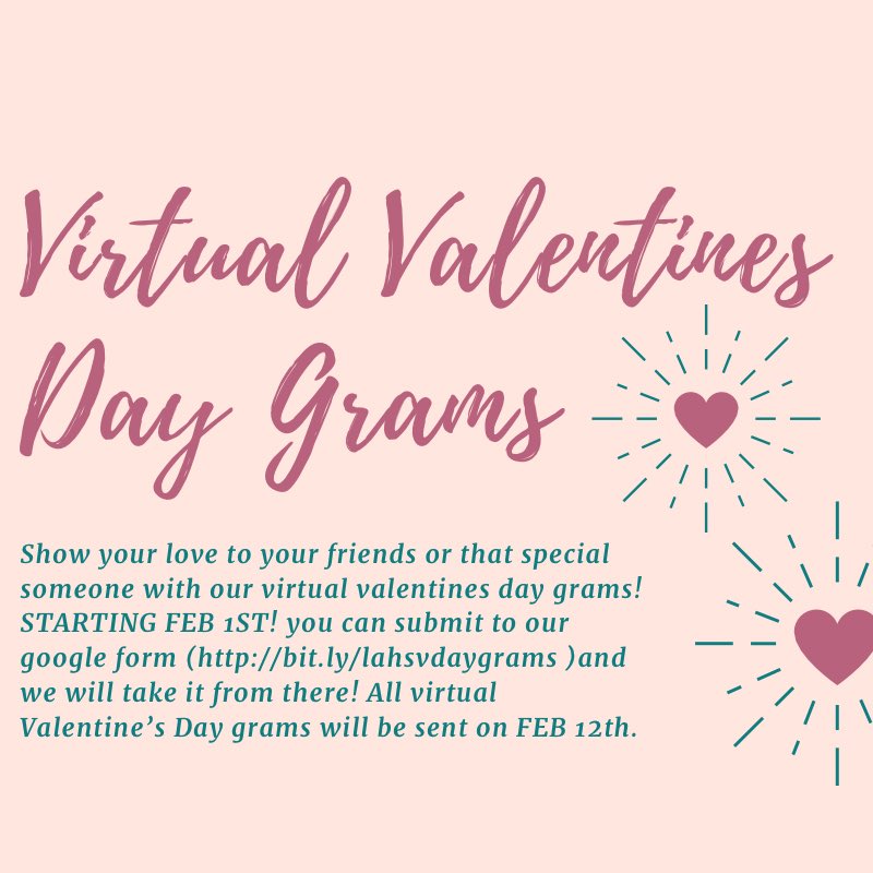 Hey Conquerors! Its officially Valentines Day Season! Show your love to your friends or that special someone with our virtual valentines day grams! Starting Today ! you can submit to our google form with your message and the recipients information and we will take it from there.