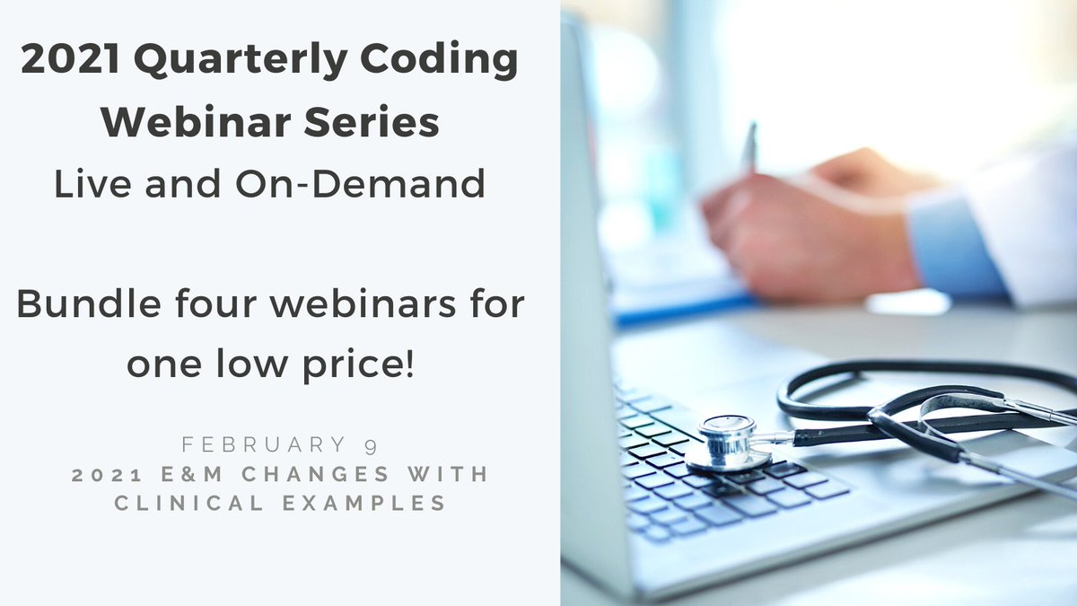 ASGEendoscopy's tweet image. Don&apos;t miss the first webinar in the 2021 Quarterly Coding Webinar Series!  Your entire team can participate and stay up-to-date on the latest coding changes throughout the year.  Bundle all 4 webinars for just $99!  ow.ly/rMhI50Dp4sd #GICoding #gastroenterology #endoscopy