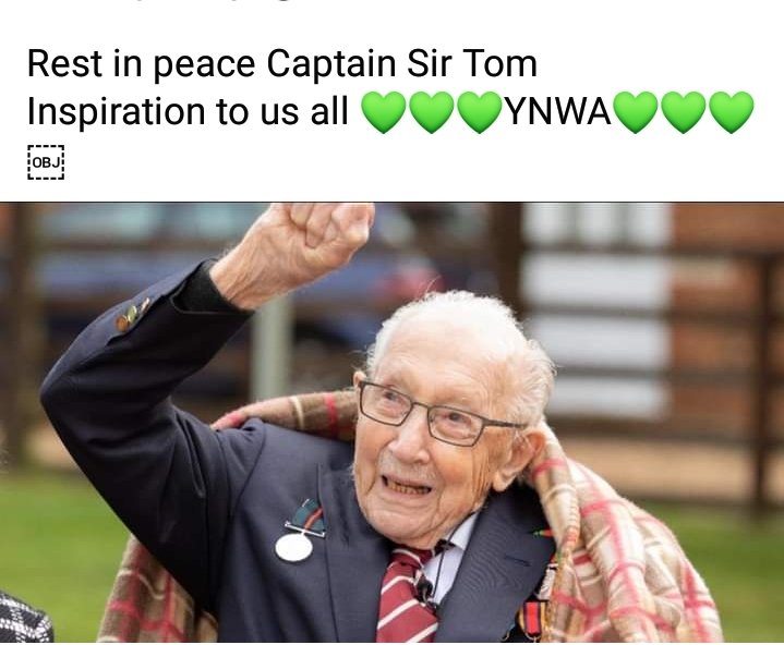 They say some people are put on this earth, to do something SPECIAL. 
Well this msn #SirCaptainTomMoore certainly did.
R I P Sir