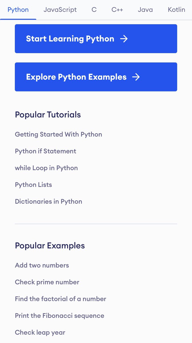 researcherbadr's tweet image. اذا كنت مبتدئ في لغات البرمجة التالية
بايثون
جافا
JavaScript
C, C++, C#
Kotlin
Swift
انصحك بمنصة programiz (مجانية)
programiz.com
تقدر تتعلم البرمجة من خلال الدروس والأمثلة الخاصة للمبتدئين.
اقرأ الدروس وجرب الأمثلة واكتب الاكواد وتعلم البرمجة.