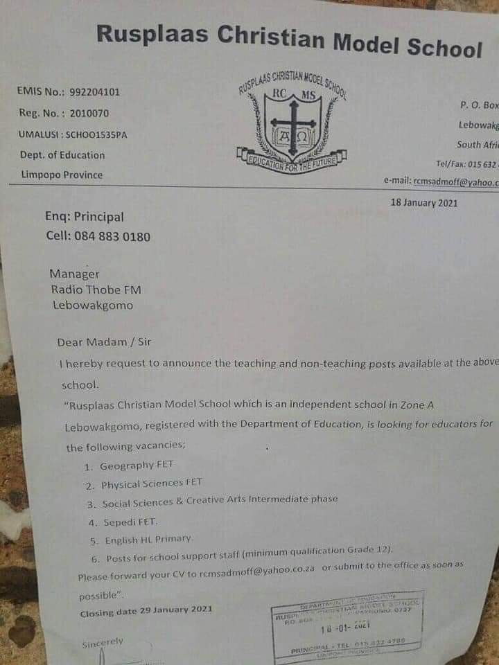 ZamakonkeK's tweet photo. Teacher Vacancies 📌📌 please retweet ❤ https://t.co/aVhWeNxUrm