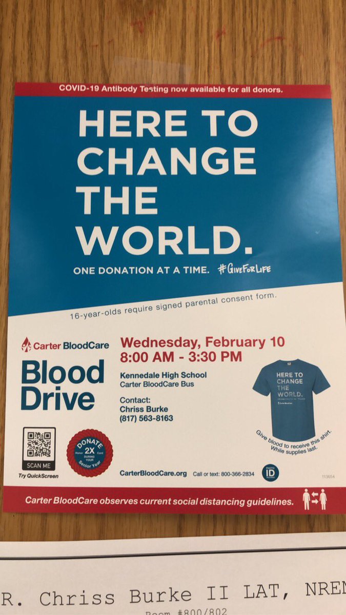 KClassOf2021's tweet photo. Students! The Blood Drive is in a couple weeks on Wednesday, February 10th from 8am-3pm in the parking lot between the school and the PAC. Sign up is in Mr. Burke’s room (802)! *Seniors, you need two donations to receive a red cord for graduation* https://t.co/adsq9YFjzv