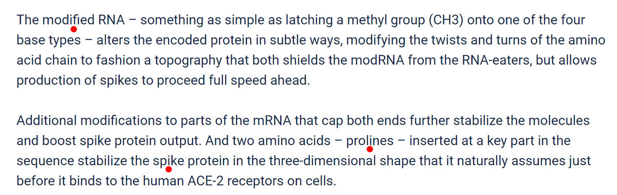 Both the RNA and the spike sequence used in these mRNA vaccines are not the ones you find in nature. These modifications were made to make the mRNA and the spike protein more stable/durable. https://dnascience.plos.org/2020/12/17/the-first-covid-19-vaccines-whats-mrna-got-to-do-with-it/