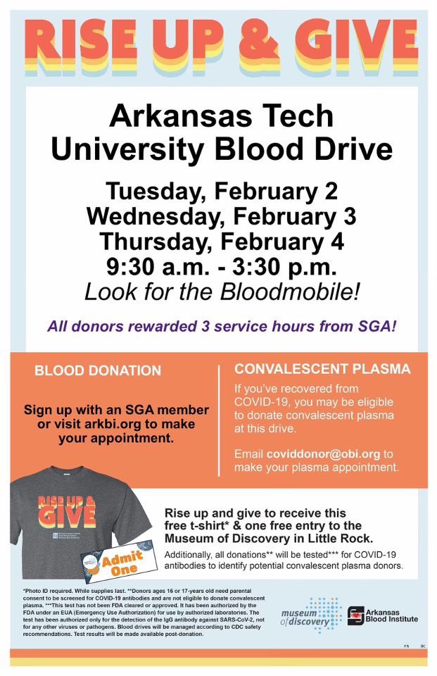Blood Drive is this week everyone!! Look for the Bloodmobile or our table to sign up! All donors will receive 3 service hours from SGA if logged on theLink.