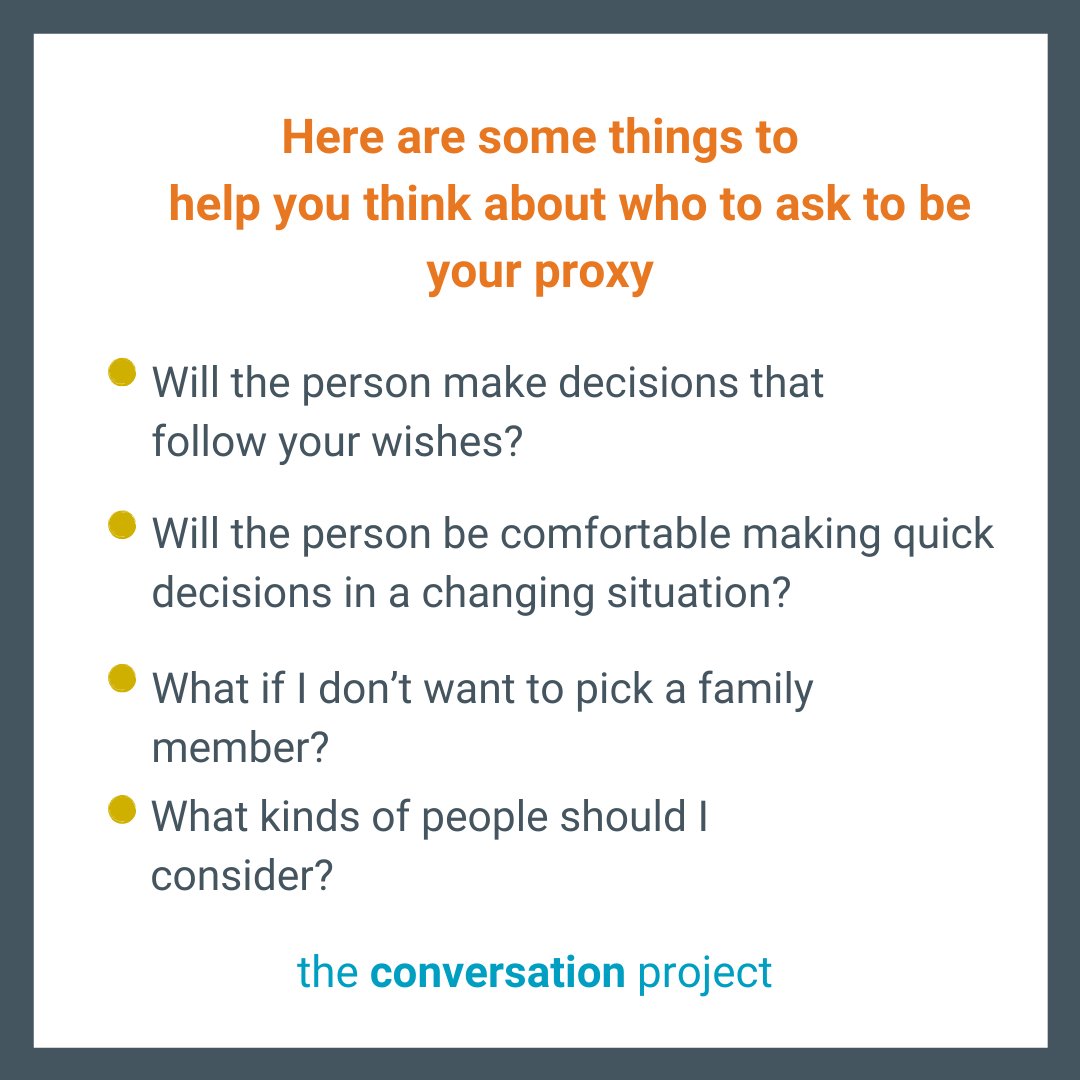 convoproject's tweet photo. Download our free guide for more info on how to pick your health care proxy! https://t.co/vIritiitqa #IHaveTheConversationBecause #TheConversationProject #ConvoProject https://t.co/Xg4XM5hWdq
