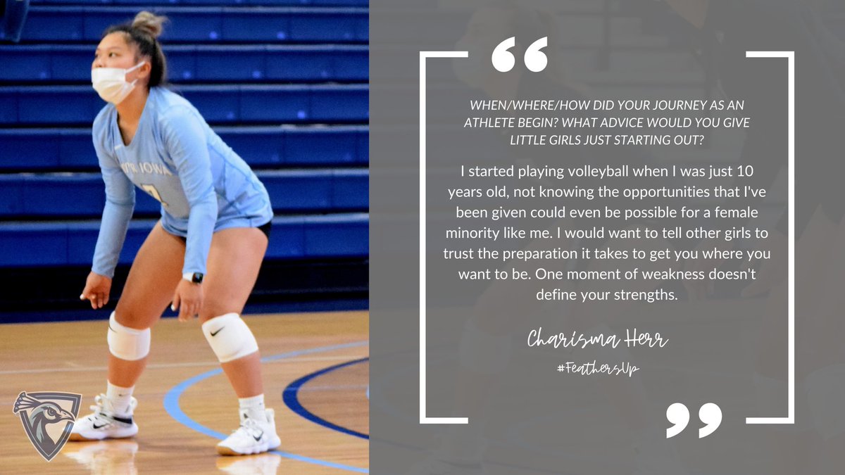 UIU_Volleyball's tweet photo. .@CharismaHerr recalls beginning to play volleyball at 10 years old - not knowing that the opportunities she’d be given were even possible for a female minority. 

She wants young girls to know that one moment of weakness does not define your strength!

#NGWSD 
#LeadHerForward https://t.co/oKR9MfOyFU
