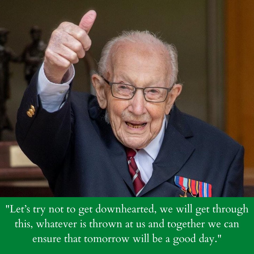 WhatCanWeDo7's tweet photo. We are saddened to hear that Captain Sir Tom Moore has passed away.

He was a true inspiration to us all and shone so brightly in a world that seemed so dark.

Thank you Captain Sir Tom Moore ❤️ https://t.co/Cyw3IXKlhz