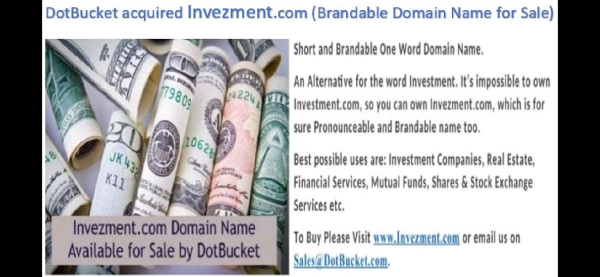 Dot_Bucket's tweet photo. https://t.co/V8j0s2waj1 for Sale!
#domainsforsale #domains #investment #investmentplan #investments #investmentplanning #investors #invest #investing #realestate #finance #invezment #money #wealth #investmentinsights #btc #bitcoin #crypto #cryptocurrrency  #blockchain #economy https://t.co/SOjlcB4tCA