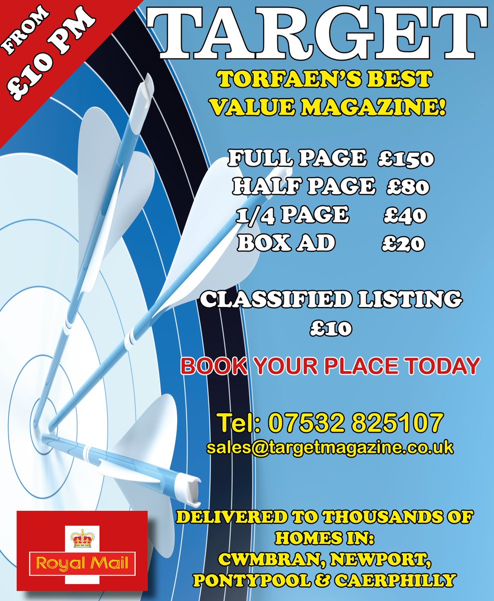 Are you a local business? You need to be in Target Magazine.
No other publication offers you guaranteed Royal Mail delivery at the unbeatable low prices we do.

We dont scripe on quality, we dont scrip on delivery, the only thing less is the price!

Book your place today