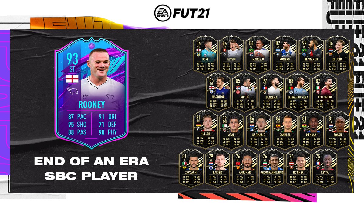 Wayne Rooney est disponible en version fin d'une ère sur #FUT21 !