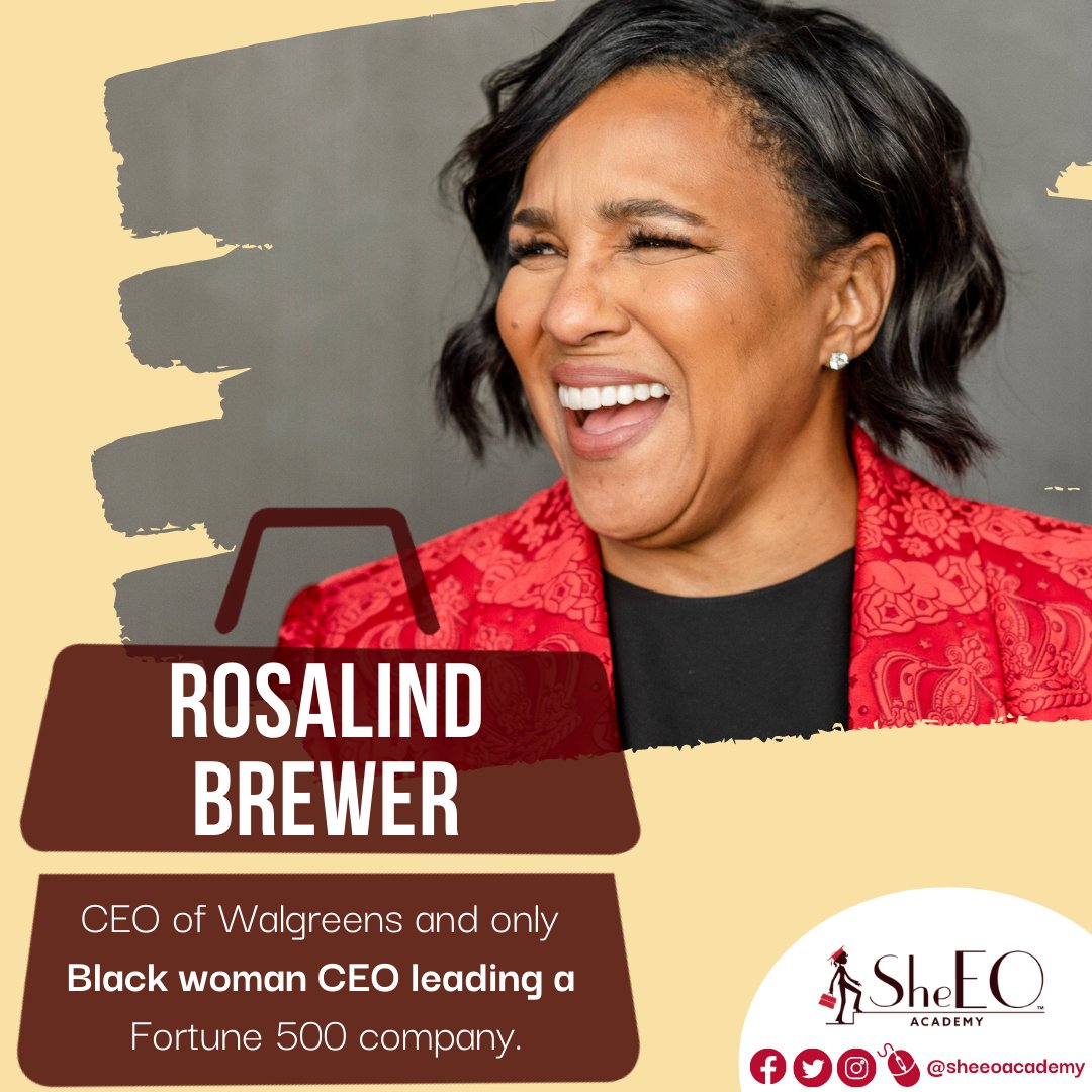 Roz Brewer will be the CEO of Walgreens and the only Black female #CEO of a fortune 500 company. 👩🏾💼👏🏾 #Blackhistorymonth  #businessleaders  #representationmatters #womeninbusiness #girlboss #agirlincharge #beasheeo #sheeoacademy #sources <a href="/fortunemag/">fortunemag</a> <a href="/wsj/">The Wall Street Journal</a> photo @sarastathas