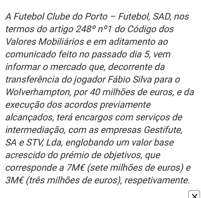 Reminder - Porto confirmed after Fabio Silva's £35million move to Wolves that agent received £9million of the fee and £6.2million of that went to Mendes's Gestifute agency.