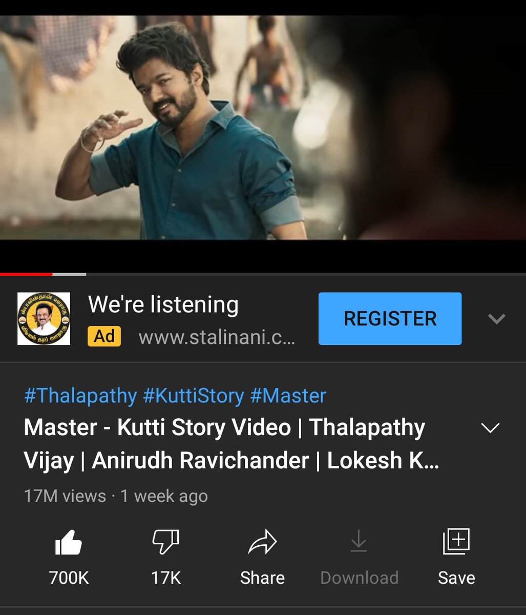 #KuttiStoryVideoSong hits 700k likes 🎉🔥

#MasterOnPrime #KuttiStory
#Master @actorvijay