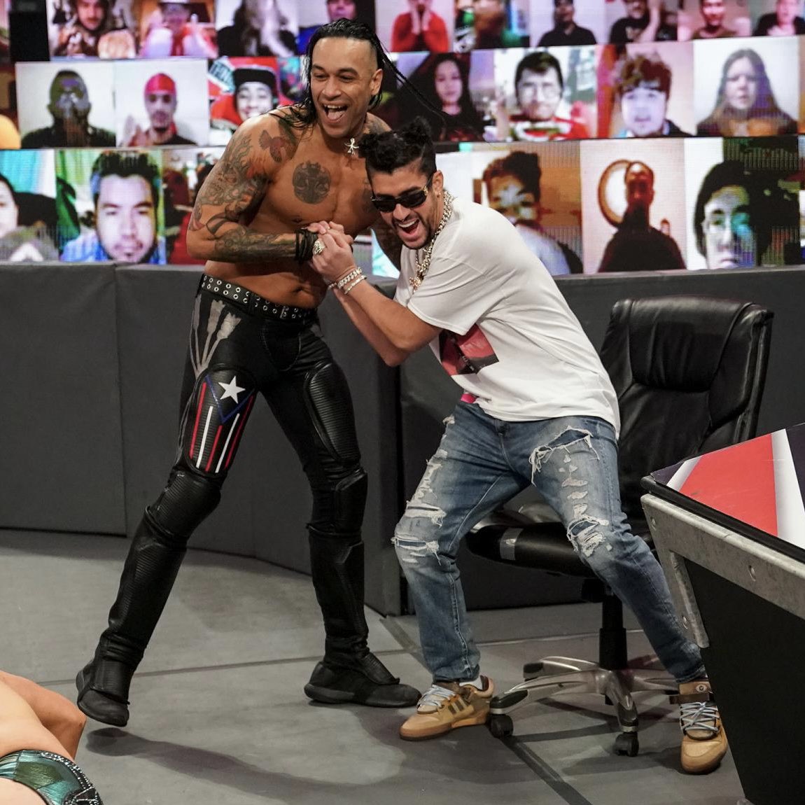 Bad Bunny debuted his upcoming adidas collab last night on #WWERaw