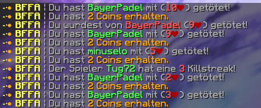 Wir haben soeben ein BuildFFA update online genommen. Es wurden viele Bugs  behoben und dazu sieht man jetzt die Herzen des Gegners  bei kills und deaths.🎊🎉