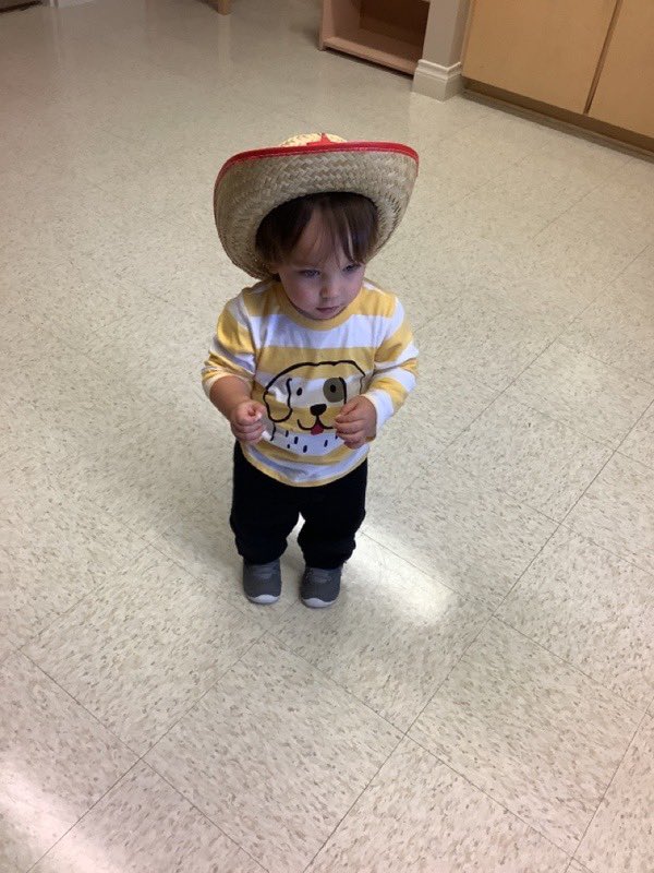 The daycare just sent this picture of Dane dressed up for music day 🤪