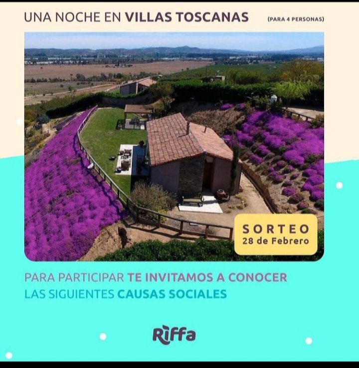 FASICDDHH's tweet image. [ATENCIÓN]
#FASIC Junto a #Riffa sortearán una noche para 4 en Villas Toscanas.
 Colabora con nuestra causa de &quot;Apoyo para familias refugiadas y migrantes&quot; en riffa.cl y participa! 

¡Tu solidaridad puede ser premiada!

@clycme