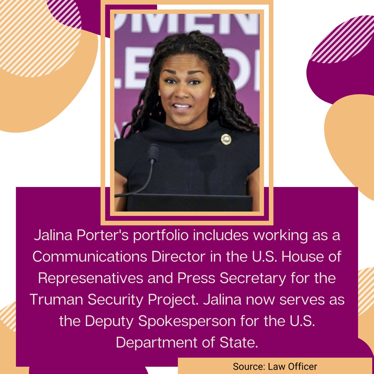 Happy #BlackHistoryMonth ! Everyday this month, WCAPS will be highlighting Black women who have served as pillars for their communities.

Today, we highlight WCAPS Member Jalina Porter who serves as the  @StateDeputySPOX!