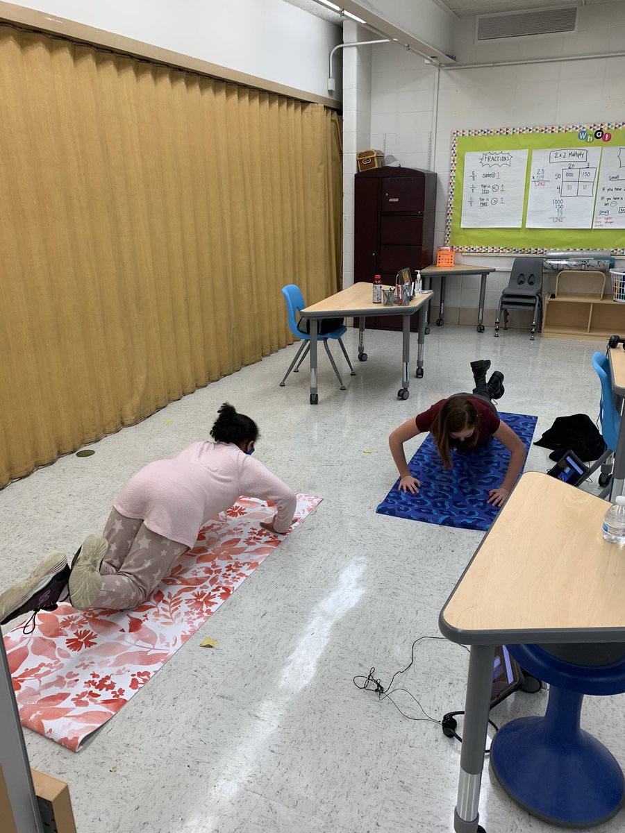 miss_lynch_'s tweet photo. We’ve stepped up our PE game in Room 43! Personal yoga mats to increase participation and enthusiasm! @MrRobbins142 @KerkstraCougars #engage142 https://t.co/D4CHv0Wlzt