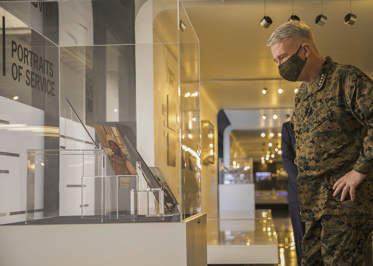 CENTCOM's tweet image. General Frank McKenzie #CENTCOMCDR visited @FlyTPA’s new “MacDill Air Force Base at Home and Abroad” art display, Feb.1. The exhibit is a collection of military art that depicts the lives of service members who serve in the #CENTCOM region.