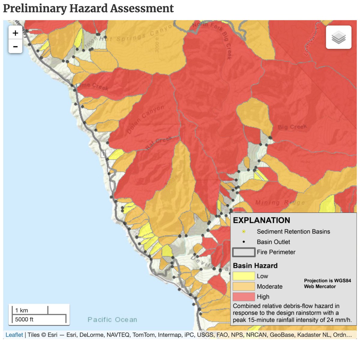 USGS-produced hazard maps of the denuded, burned hillsides around Big Sur, California, are critical for planning and emergency agencies, like  @NWS, to help save lives and property.