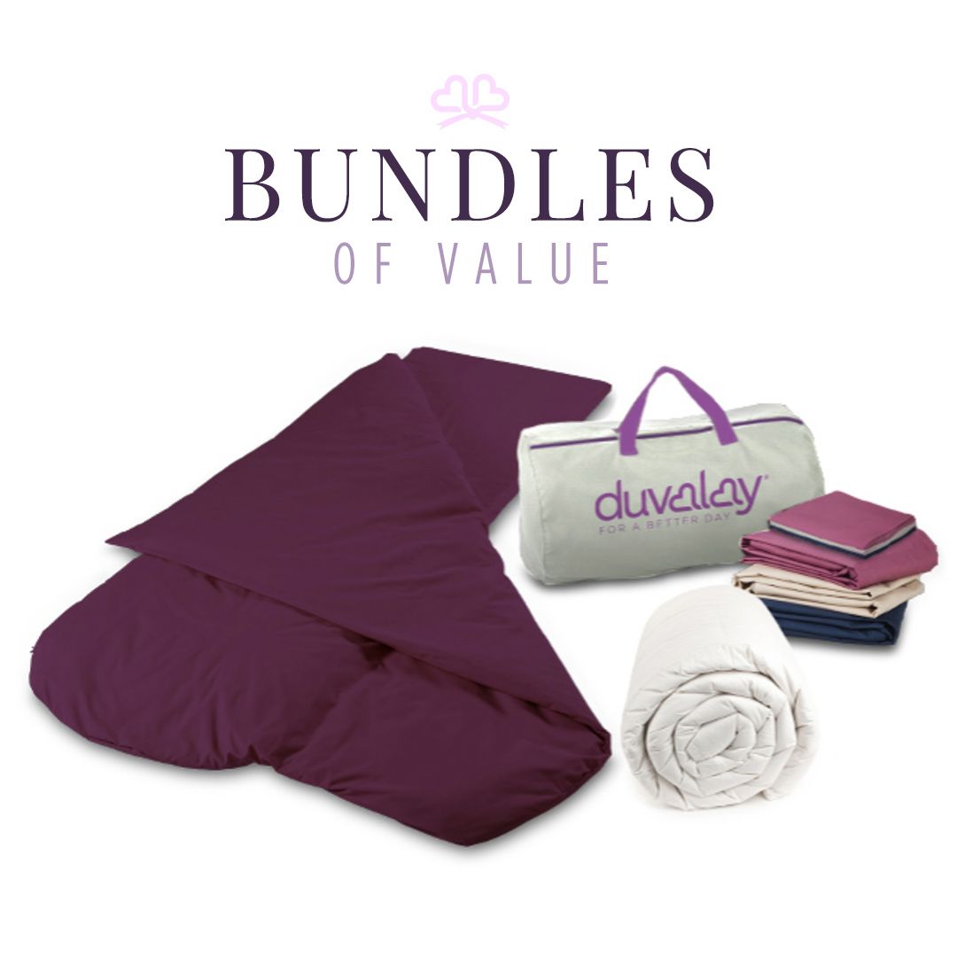 Taking you from summer☀️ through to winter❄️, our Duvalay bundles are all you need to revolutionise how you sleep on the move.
 
Including a winter and summer tog duvet, a spare Duvalay cover, matching pillowcases and a storage bag, it’s your all-in-one bedding solution!
