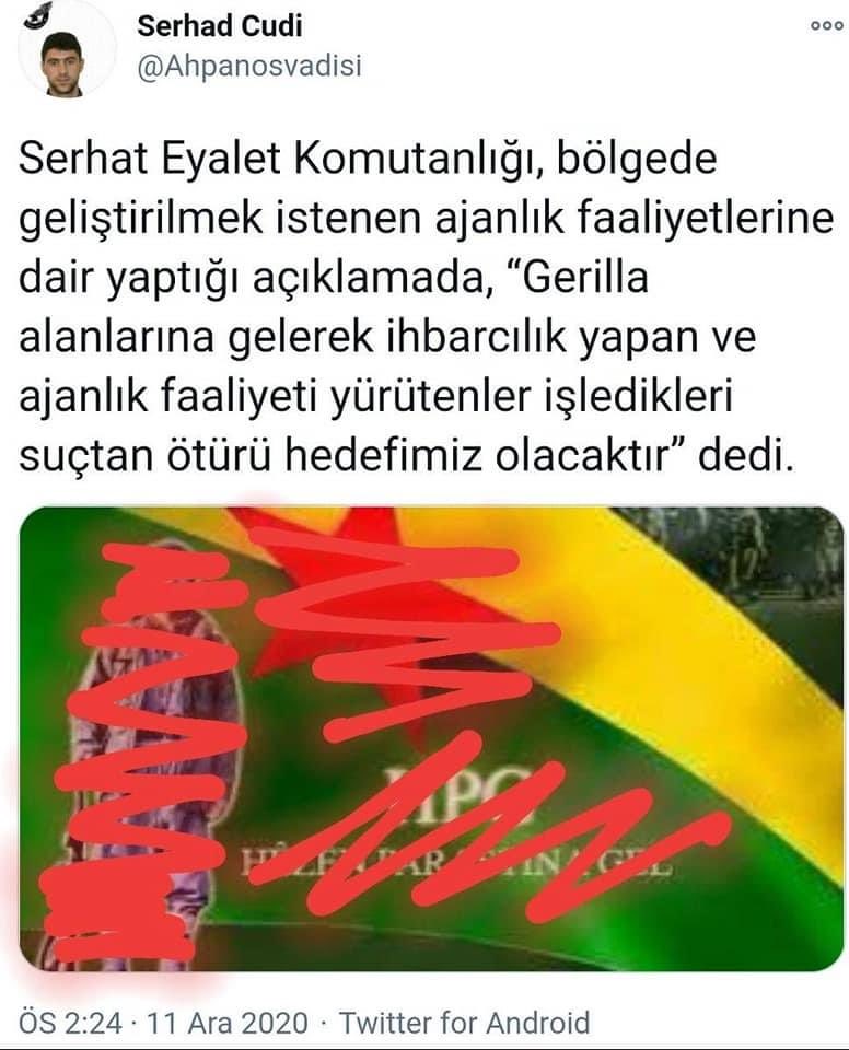 kenan08496240's tweet photo. Pkk H*p Lg*t
Dertlerinin doğa hayvan olmadığını buldukları her fırsatı her yolu denediklerini her kalıba girdiklerini umuyoruz daha net görebilmişsinizdir.🇹🇷 🇹🇷 🇹🇷
#DevletiminYanindayim 
#yabandabizimvatandabizim 
@suleymansoylu 
@bekirpakdemirli 
@NevzatCeylan06 
@OlcayKilavuz https://t.co/Xo50FVXZ3r
