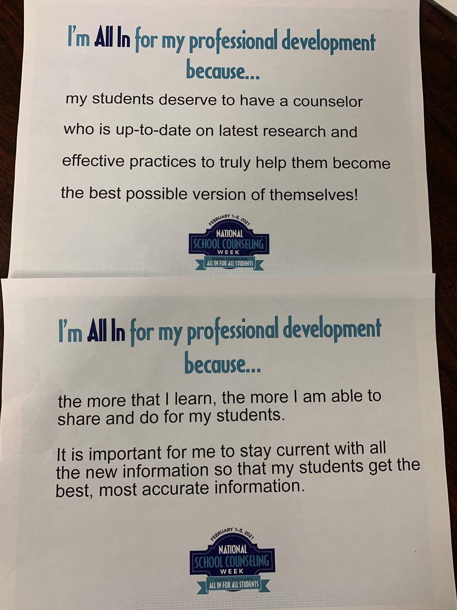 Day 2 of <a href="/ASCAtweets/">ASCA</a> #NSCW21 photo challenge. We are All In for professional development because our students deserve the best! <a href="/Boone_County/">Boone County Schools</a> <a href="/KentuckySCA/">KSCA</a>