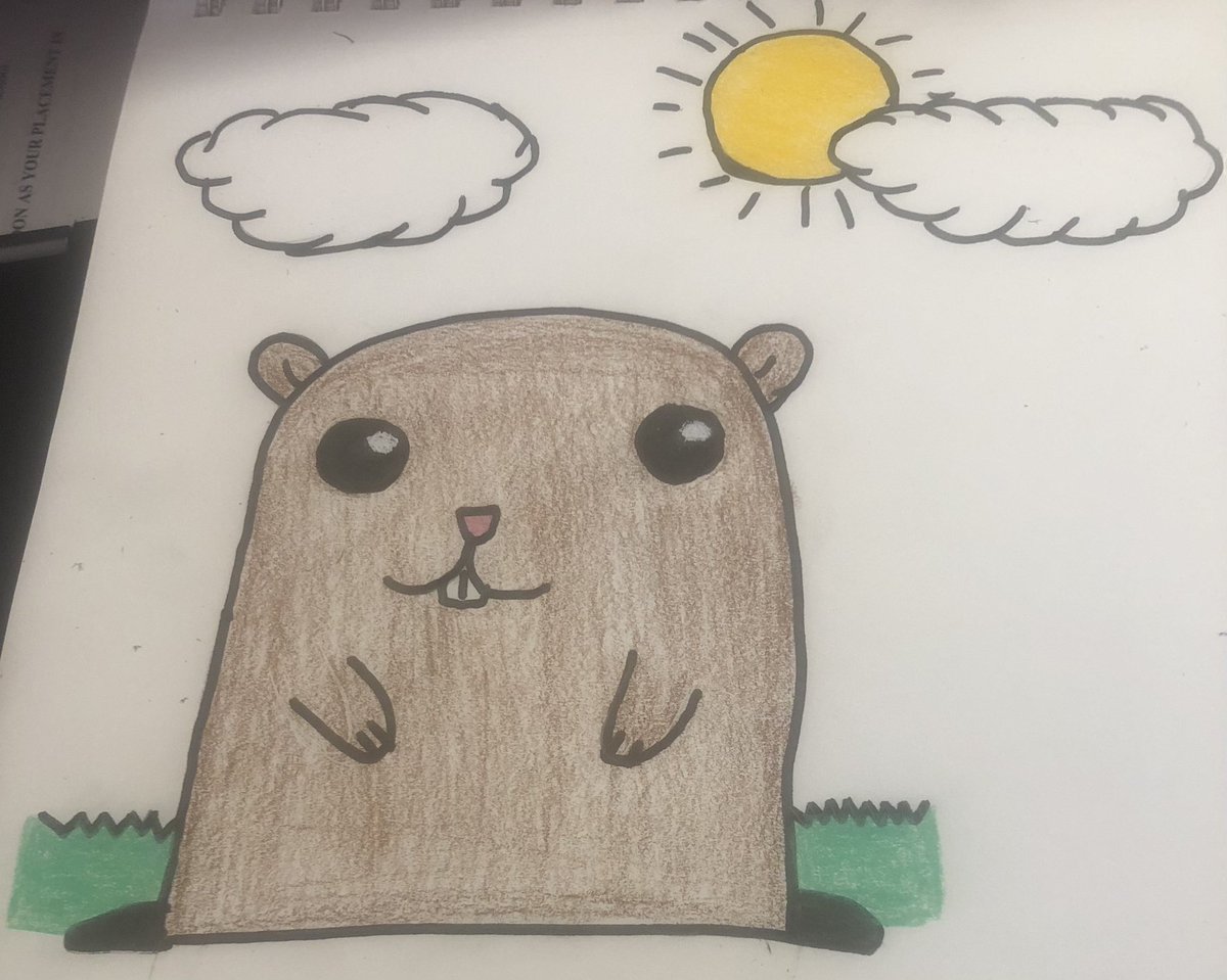 Here is my completed groundhog for Groundhog Day that we created in class with <a href="/lizmachado68/">Liz Machado</a> and <a href="/DoloresVanName/">Dolores Van Name</a>. #BearTavernCares #BearTavernPride 
#GroundHogDay