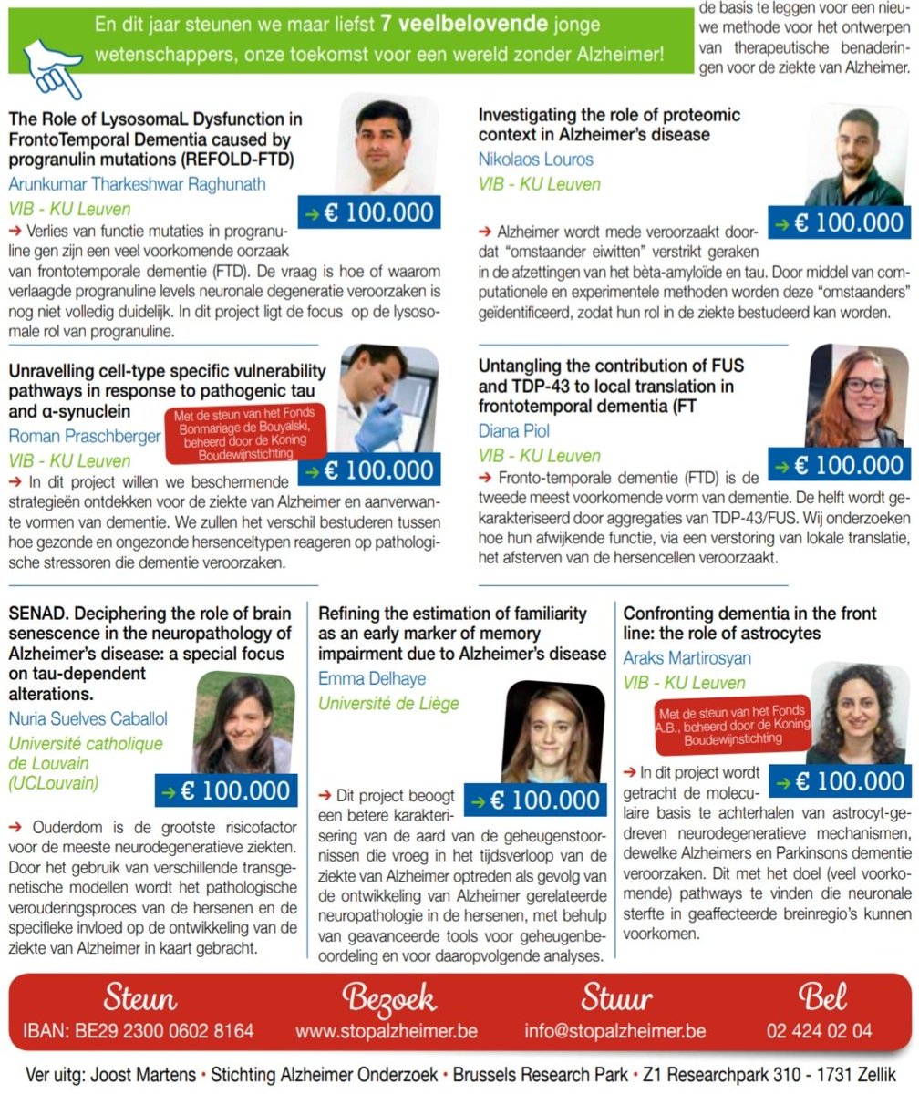 diqnqpi's tweet photo. Thanks to #StichtingAlzheimerOnderzoek #SAO to fund our research on #FTD &amp; #LocalTranslation. Translation of the project summary below. Congrats to all the recipients😊 #AxonalTranslation #Neurodegeneration #PilotGrant #DementiaResearch
 https://t.co/HT4l8rTs6V https://t.co/43BuGNtmon