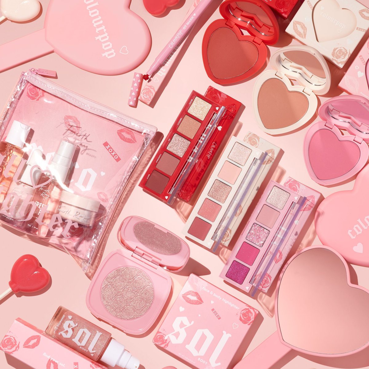 ❣️GIVEAWAY❣️ Ready to fall in love with this sister brand giveaway!💗 We're giving away the full Valentine's Day collection to 5 luck winners! To Enter: 💖Like & RT 💖Follow @fourthr@ColourPopCo @SolBodyCo