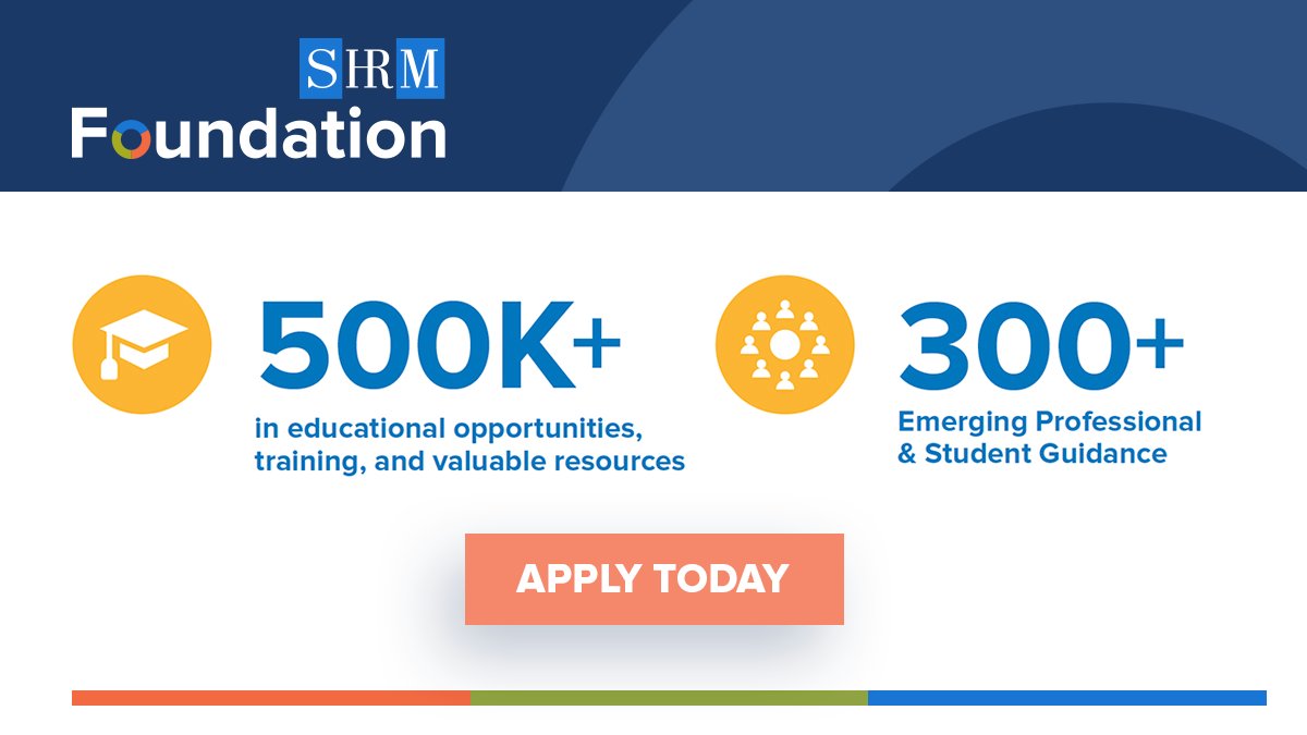 SHRM Foundation offers scholarships and grants to students, emerging &amp; career #HR professionals to help them achieve career success. Apply today: shrm.co/foundationscho…